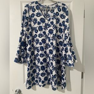 NY & Co. Blue and White Floral Dress
